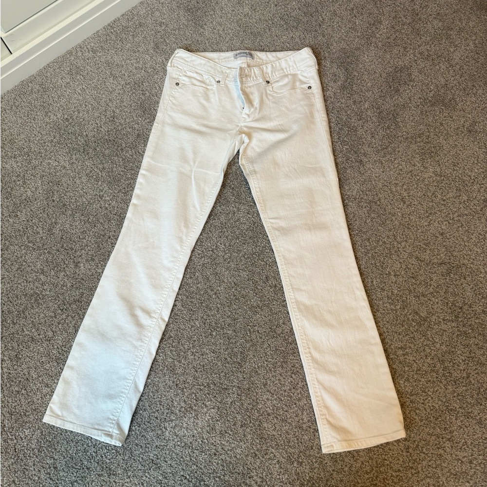 Women’s white jeans Express Cropped Skinny Stella regular fit - low rise size 4